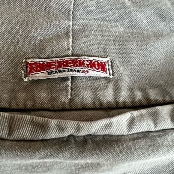 True Religion Casual Flat Front Khaki Gray Mid Rise Pants Size 27 - Picture 5 of 8